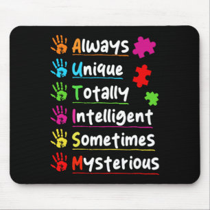 Colourful Puzzle Autism Awareness Totally Intellig Mouse Pad