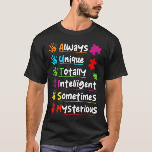Colourful Puzzle Autism Awareness Totally Intellig T-Shirt