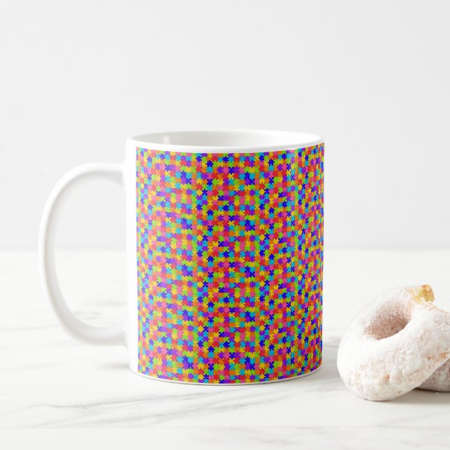 Colourful Puzzle Mug (With Donut)