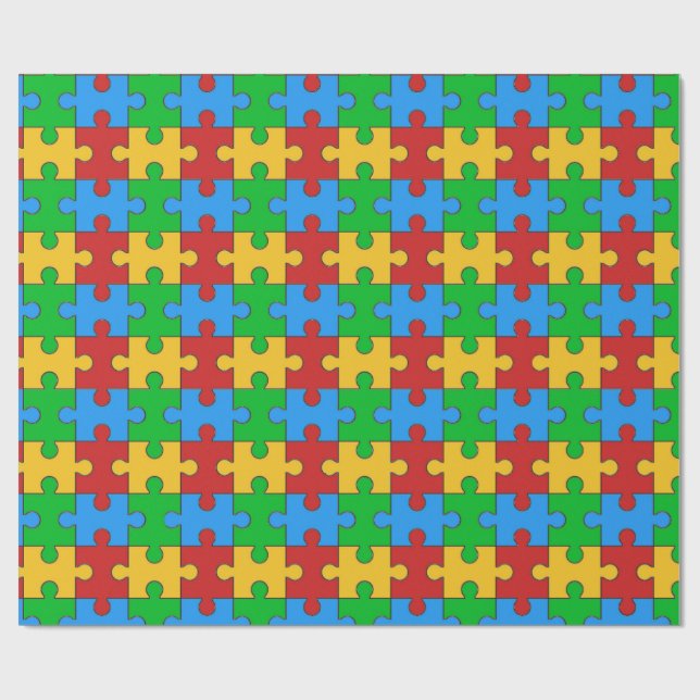 Colourful Puzzle Pattern Wrapping Paper  (Flat)