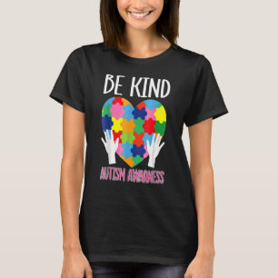 Colourful Puzzle Pieces Asd Be Kind Autism Awarene T-Shirt