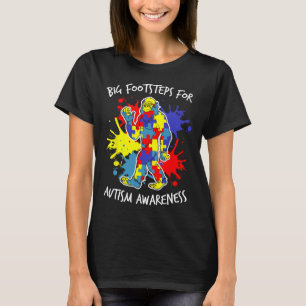 Colourful Puzzle Utism Awareness Bigfoot Autism Aw T-Shirt
