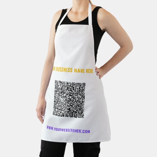 Colourful QR Code Apron with Custom Text and Colou (Insitu)