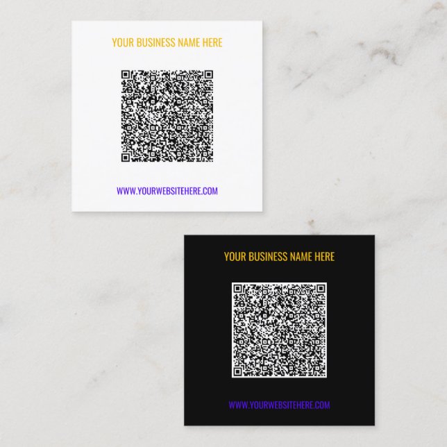 Colourful QR Code Business Card with Custom Text (Front/Back)