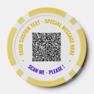 Colourful QR Code Custom Text and Colour Poker Chi Chips
