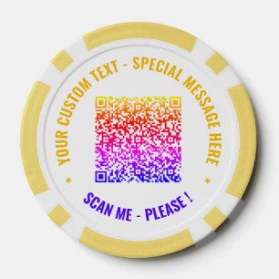 Colourful QR Code Custom Text and Colour Poker Chi Poker Chips