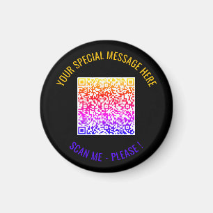 Colourful QR Code Custom Text and Colours Magnet