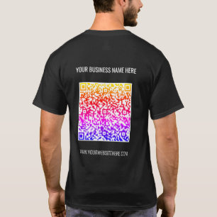 Colourful QR Code with Custom Text Business T-Shir T-Shirt