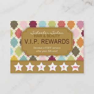 Colourful Quatrefoil - Salon Loyalty Rewards Card