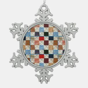 Colourful quilt pattern ornament