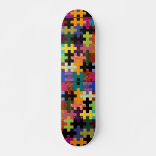 Colourful Quilt Pattern Skateboard