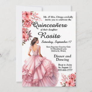 Colourful Quinceanera invitation