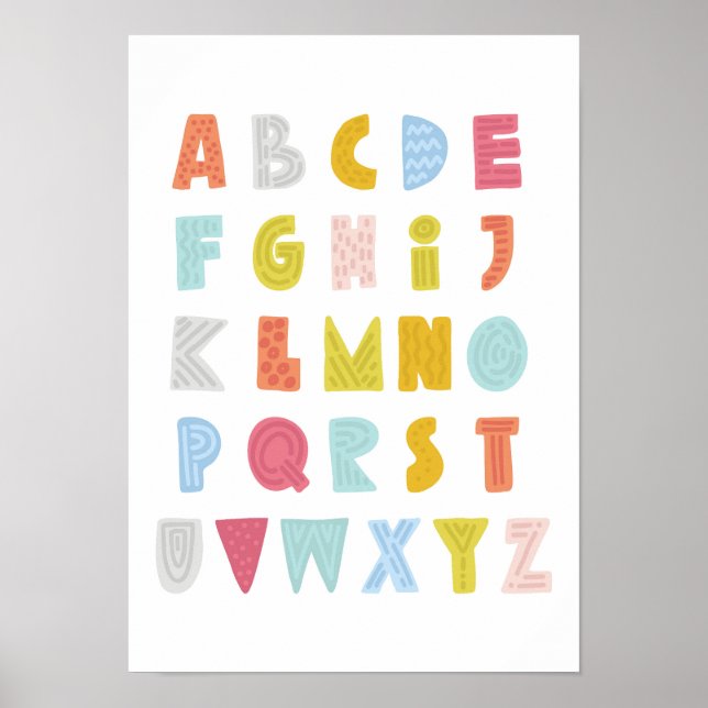 Colourful Quirky Alphabet Poster (Front)