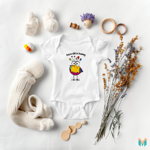 Colourful Quirky Bird Art Baby Bodysuit