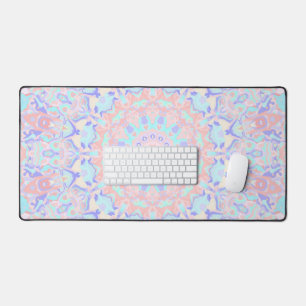 Colourful Quirky Boho Hippie Retro Pastel Mandala Desk Mat