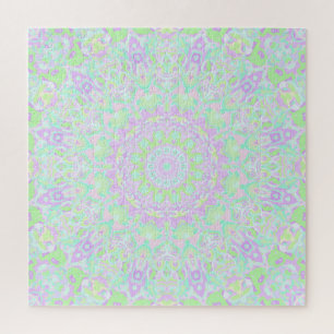 Colourful Quirky Groovy Eclectic Pastel Mandala Jigsaw Puzzle
