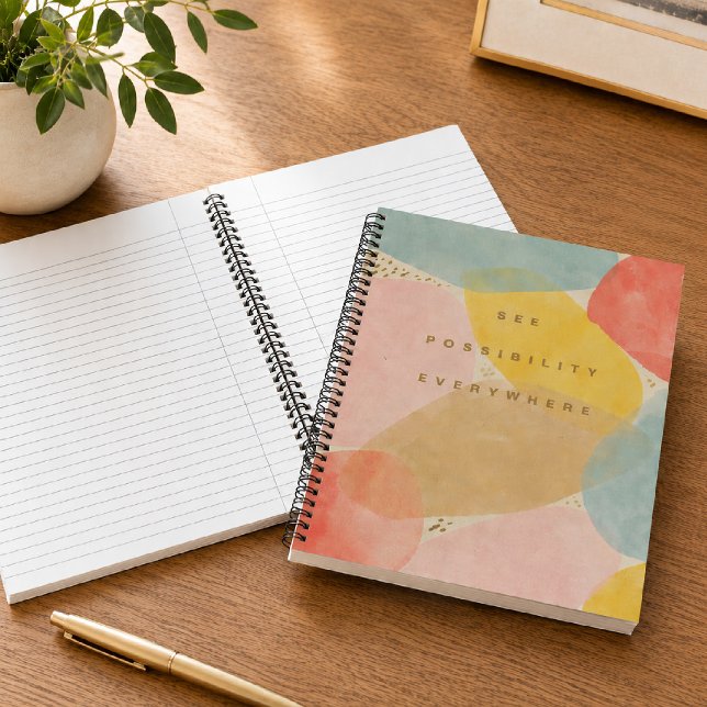 Colourful Quote Abstract Shapes Spiral Notebook (Creator Uploaded)