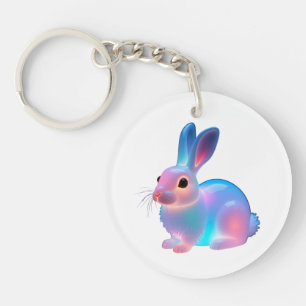 Colourful Rabbit Art Key Ring