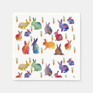 Colourful rabbits Easter Cocktail Paper Napkins