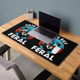 Colourful Racoon With Sunglasses Racoon Desk Mat