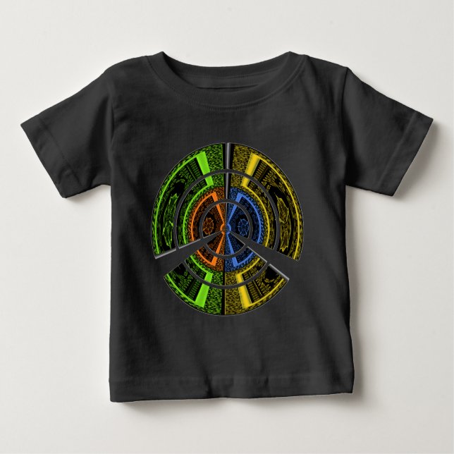 Colourful Radial Art Print Baby T-Shirt (Front)