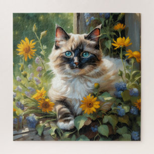 Colourful Ragdoll Cat, Fun and Challenging Jigsaw Puzzle