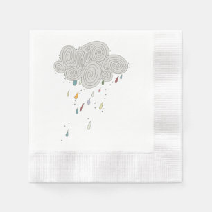 Colourful Rain Cloud Cocktail Paper Napkins