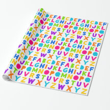 Colourful Rainbow ABC Alphabet Wrapping Paper