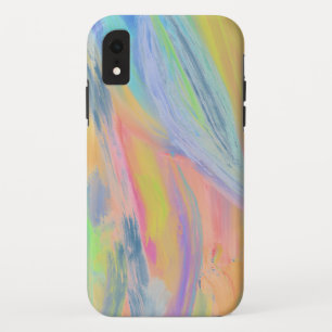 Colourful rainbow abstract oil painting iPhone XR case