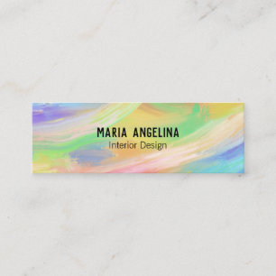 Colourful rainbow abstract oil painting mini business card