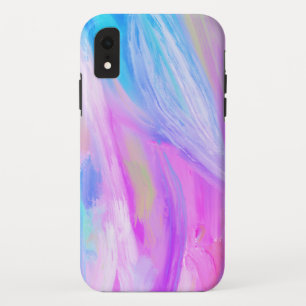 Colourful rainbow abstract oil painting purple iPhone XR case