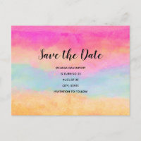 Colourful Rainbow Abstract Stripes Save the Date