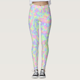 Colourful Rainbow Acid Trip Marble Leggings