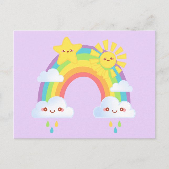 Colourful Rainbow Aesthetic Postcard (Front)