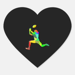 Colourful Rainbow Amarican Football Player Sport Heart Sticker
