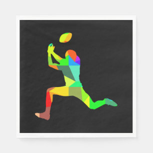 Colourful Rainbow Amarican Football Player Sport Napkin