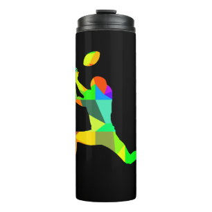 Colourful Rainbow Amarican Football Player Sport Thermal Tumbler
