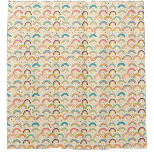 Colourful Rainbow and Diamond Seamless Pattern Shower Curtain