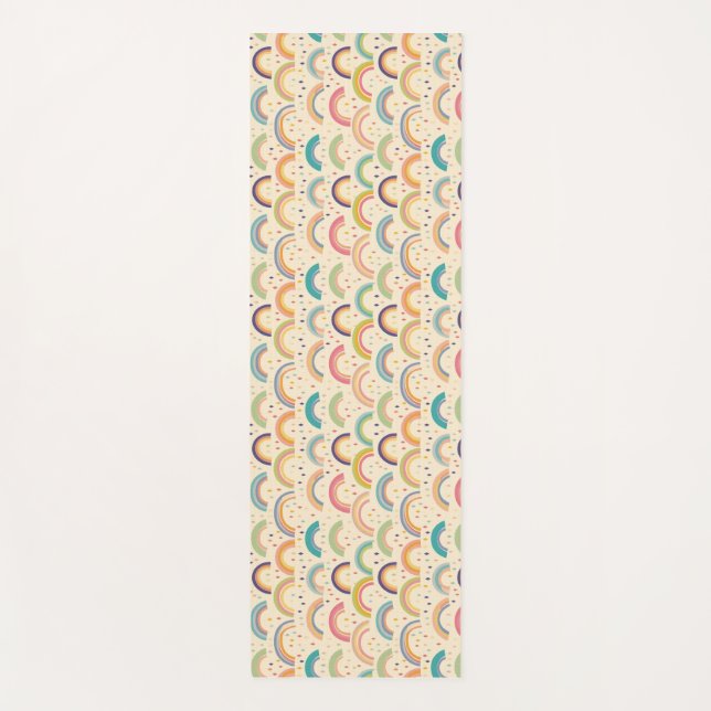 Colourful Rainbow and Diamond Seamless Pattern Yoga Mat (Front)