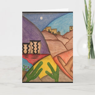 Colourful Rainbow Arizona Folk Art Greeting Card