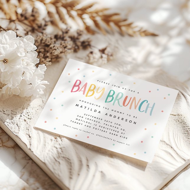 Colourful rainbow baby brunch invitation (Creator Uploaded)