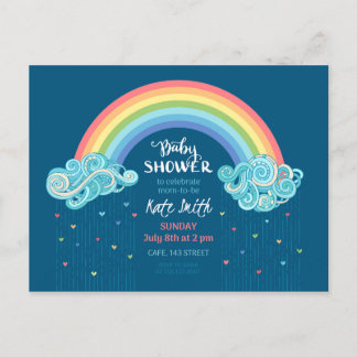 Colourful Rainbow Baby Shower Invitations