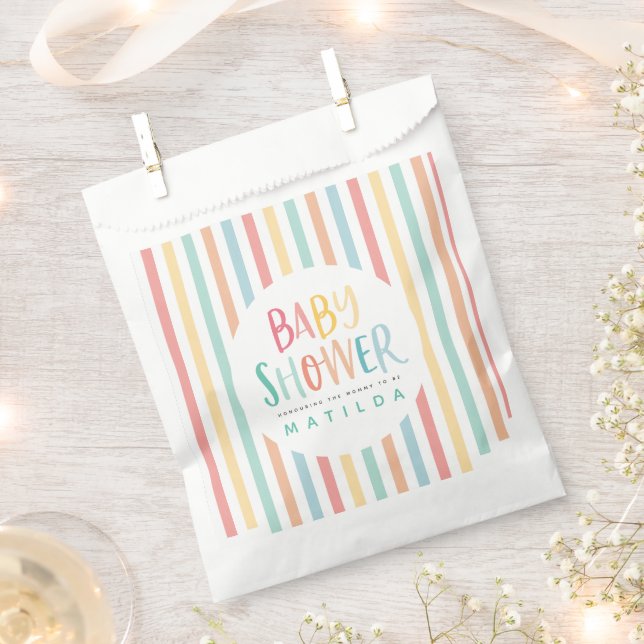 Colourful rainbow baby shower party favour bag (Clipped)