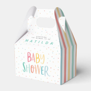 Colourful rainbow baby shower party favour box