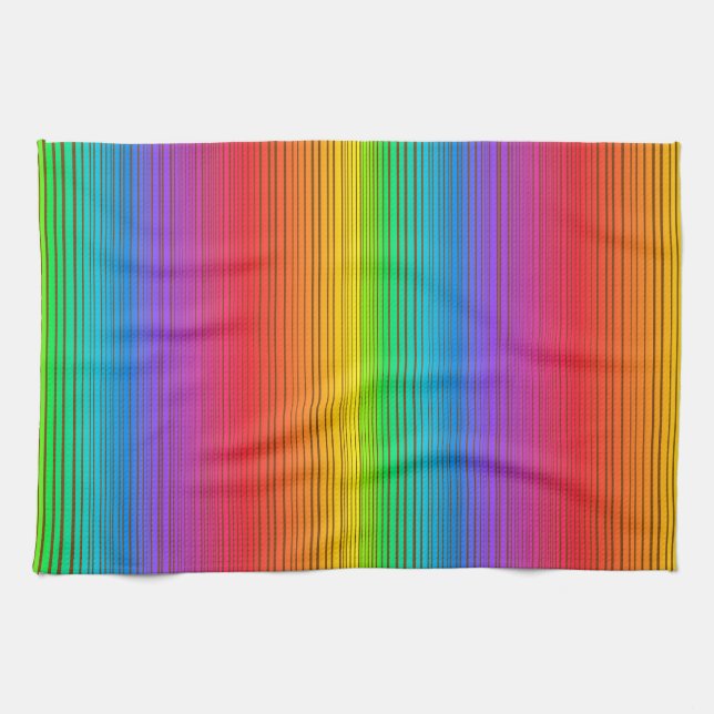 Colourful Rainbow Background Tea Towel (Horizontal)