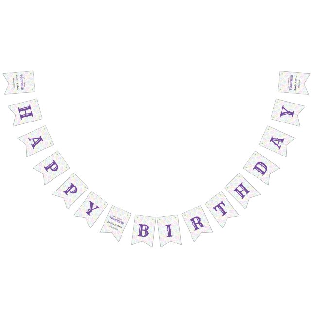 Colourful Rainbow Balloon Joint Birthday Party  Bunting (All)