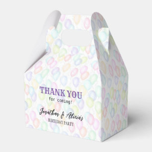 Colourful Rainbow Balloon Joint Birthday Party  Favour Box