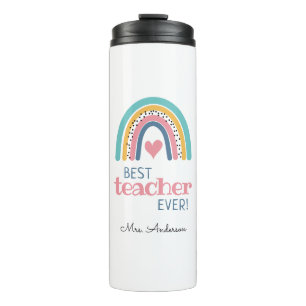Colourful Rainbow Best Teacher Ever Tote Bag Thermal Tumbler