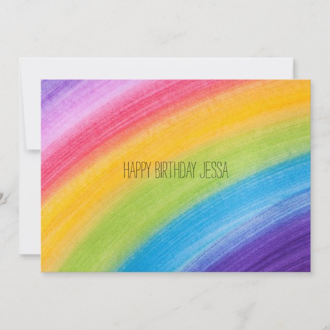Colourful Rainbow Birthday Celebration Card (Front)