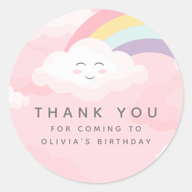 Colourful Rainbow Birthday Classic Round Sticker (Front)